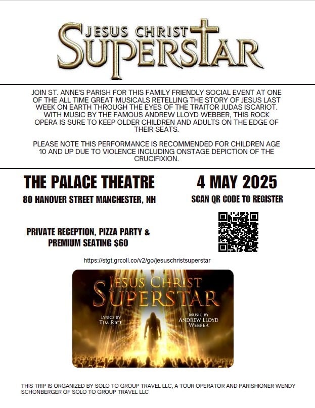 Saint Anne Parish Trip to see "Jesus Christ Superstar" in Manchester